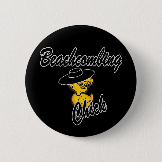 Beachcombing Chick #4 Ronde Button 5,7 Cm (Voorkant)