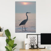 Beachcombing Heron Poster (Thuiskantoor)
