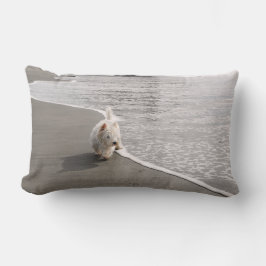 Beachcombing Westie Dog Foto Lumbar Pillow Kussen
