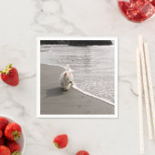 Beachcombing Westie Dog Foto Napkins Servet (Insitu)