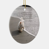 Beachcombing Westie Dog Photo Ornament (Rechts)
