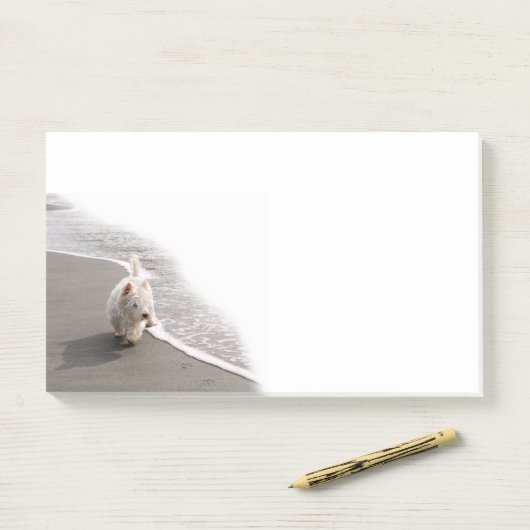 Beachcombing Westie Foto 10x6 Post-it Notities Post-it® Notes (Op bureau)