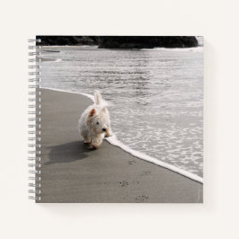 Beachcombing Westie Foto 8x8 Square Journal Notitieboek