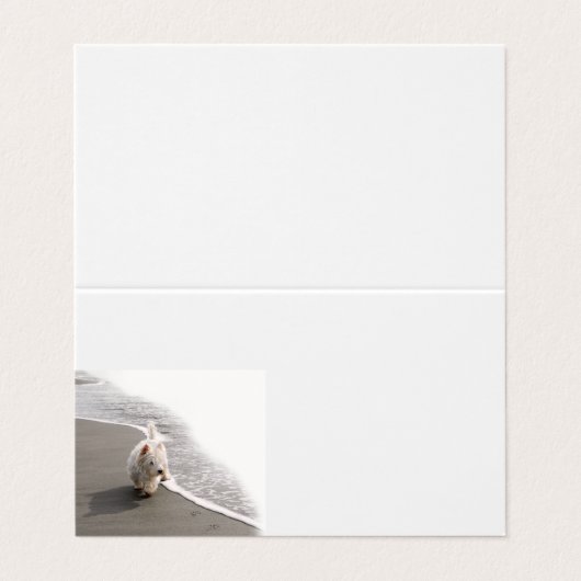 Beachcombing Westie Foto Visitekaartjes (Buitenkant ongevouwen)