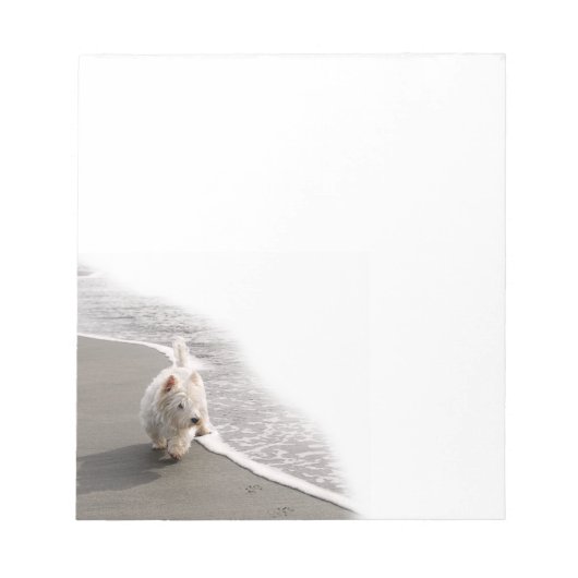 Beachcombing Westie-fotoblok Notitieblok (Voorkant)