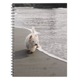Beachcombing Westie Photo Spiral Notitieboek