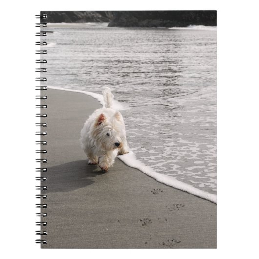 Beachcombing Westie Photo Spiral Notitieboek (Voorkant)