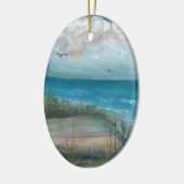 Beache Scene Indian Rocks Beach, FL Art Keramisch Ornament (Links)