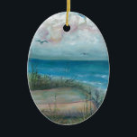 Beache Scene Indian Rocks Beach, FL Art Keramisch Ornament<br><div class="desc">"Scruggs Harbour Morning" acrylschilderij van Patricia Merewether.   Ik schilderde dit op de Fay Roy Cottage,  Scruggs Harbour,  Indian Rocks Beach,  Florida.</div>