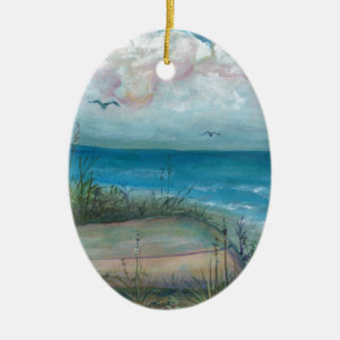 Beache Scene Indian Rocks Beach, FL Art Keramisch Ornament