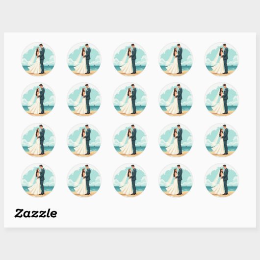 Beached Bliss Wedding Sticker (Vel)