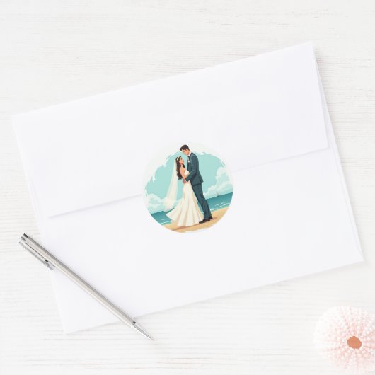 Beached Bliss Wedding Sticker (Envelop)
