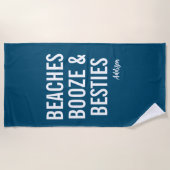 Beaches Boze & Besties Girls Weekend Beach Towel Strandlaken (Voorkant)