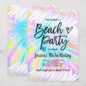 Beachfeest Verjaardag Roze Tie Dye Meisje Beach Pa Kaart (Voorkant / Achterkant)