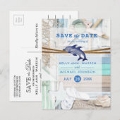 Beachfront Dolphin Wedding - Sla de datum op Aankondigingskaart (Voorkant / Achterkant)