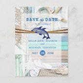 Beachfront Dolphin Wedding - Sla de datum op Aankondigingskaart (Voorkant)