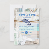 Beachfront Dolphin Wedding - Sla de datum op Save The Date (Voorkant)