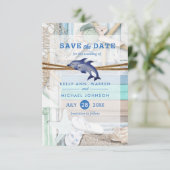 Beachfront Dolphin Wedding - Sla de datum op Save The Date (Staand voorkant)