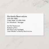 Beachfront Hotel Travel Business Cards Visitekaartje (Achterkant)