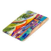 Beachfront Market Stalls Waterverf Magneet (Linkerzijde)