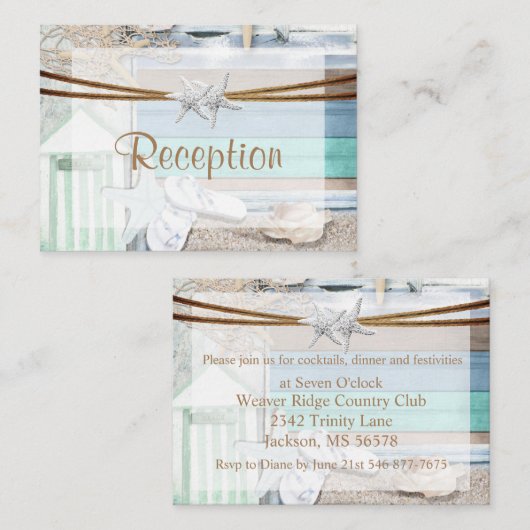 Beachfront Wedding Informatiekaartje (Voorkant / Achterkant)