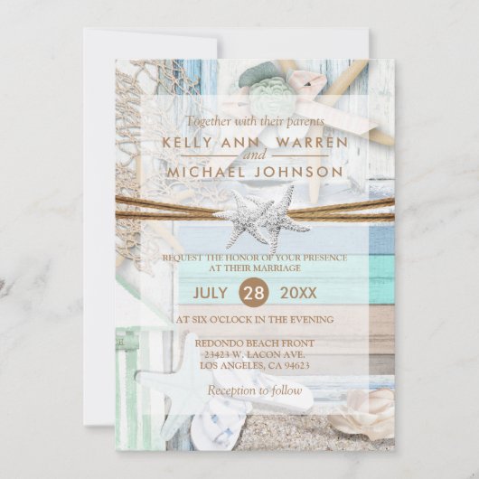 Beachfront Wedding Kaart (Voorkant)