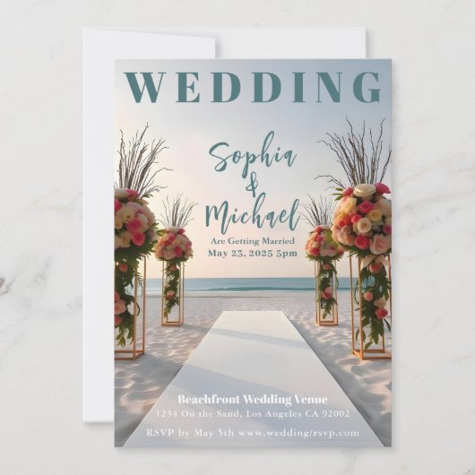Beachfront Wedding Magazine Hoesje Kaart (Voorkant)