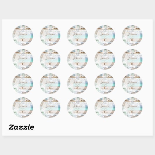 Beachfront Wedding Ronde Sticker (Vel)