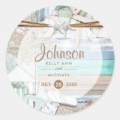 Beachfront Wedding Ronde Sticker (Voorkant)