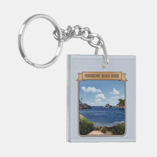 BeachHouse (aanpasbaar) Sleutelhanger (Voorkant Links)