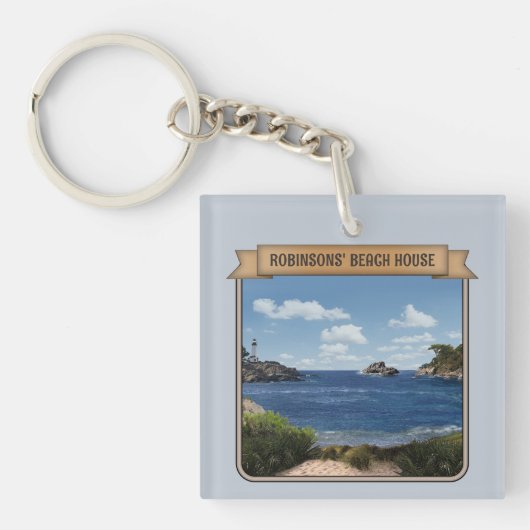 BeachHouse (aanpasbaar) Sleutelhanger (Voorkant)