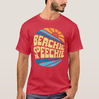 Beachie Speechie Spraaktherapie Strand Retro Zomer T-shirt