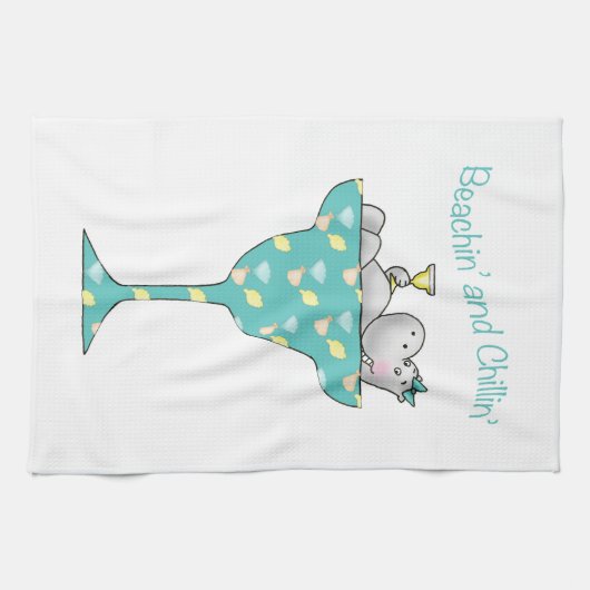 Beachin' en chillin'' theedoek (Horizontaal)