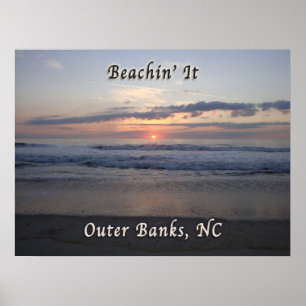 Beaching het BuitenBanken Noord-Carolina Poster