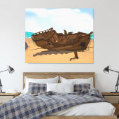 Beaching Shipwreck Canvas Afdruk (Insitu (Slaapkamer))