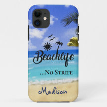 Beachlife No Strife citeert zomerpalm water T