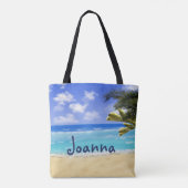 Beachlife No Strife citeert zomerpalm water Tote Bag (Achterkant)