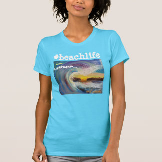 #beachlife Sand, golven en zonsondergang. T-shirt