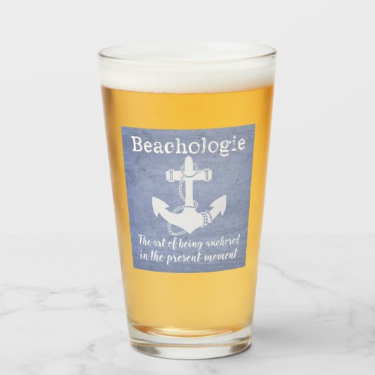 Beachologie op de glazen beker van het Cadeau (Voorkant gevuld)