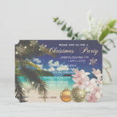 BeachPalm, Plumeria, kerstballen Corporate Party Kaart (Staand voorkant)