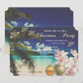 BeachPalm, Plumeria, kerstballen Corporate Party Kaart (Voorkant / Achterkant)