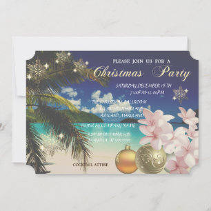 BeachPalm, Plumeria, kerstballen Corporate Party Kaart