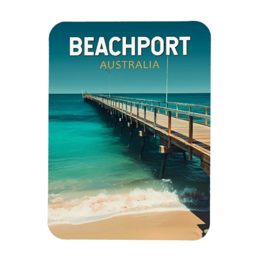 Beachport Australia Travel Art Vintage Magneet (Verticaal)