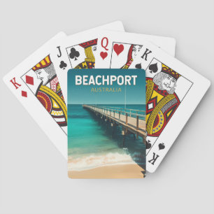 Beachport Australia Travel Art Vintage Pokerkaarten