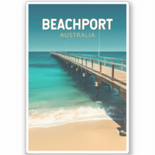 Beachport Australia Travel Art Vintage Sticker