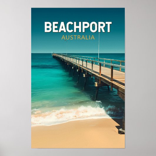 Beachport Australië Reis Kunst Vintage Poster (Voorkant)
