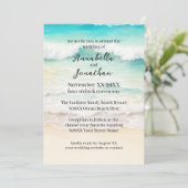 Beachscape Waves op een zandstrand bruiloft Kaart (Staand voorkant)