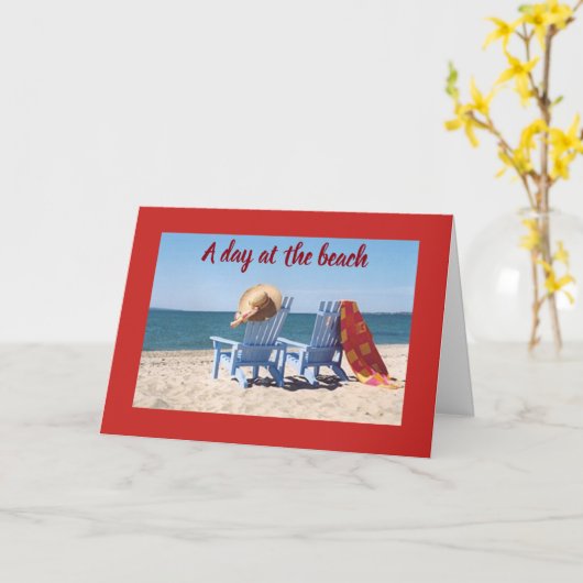 BEACHSCENE-FAVORIET ****VERJAARDAG VAN VRIEND**** KAART (Gele Bloem)