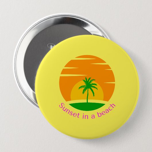 "Beachside Bliss" Ronde Button 4,0 Cm (Voorkant /achterkant)