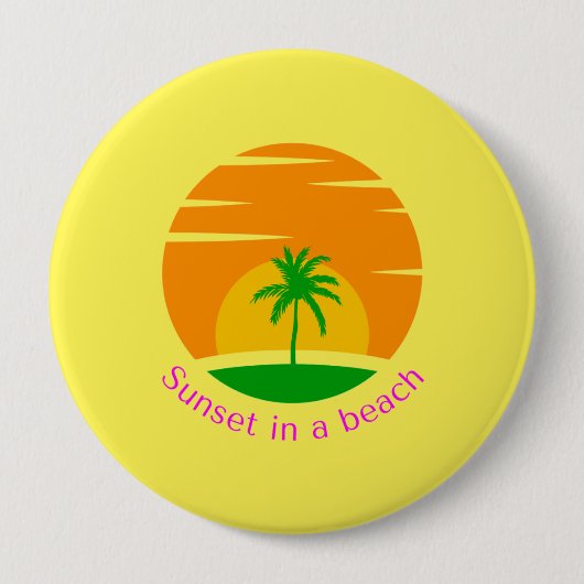 "Beachside Bliss" Ronde Button 4,0 Cm (Voorkant)